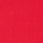 Bright Red linen fabric, flat lay showing its natural weave, washed European flax