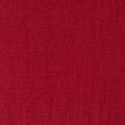 Burgundy linen fabric, flat lay showing its natural weave, washed European flax
