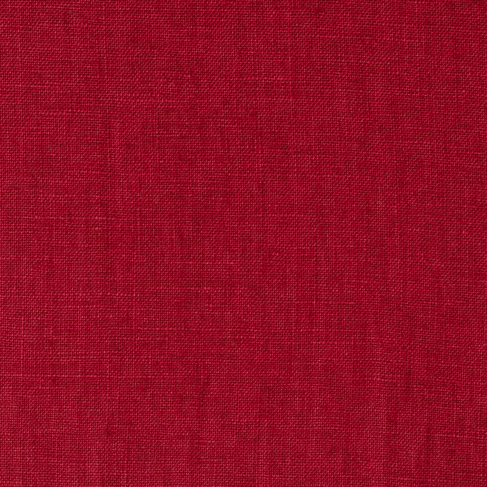 Burgundy linen fabric, flat lay showing its natural weave, washed European flax