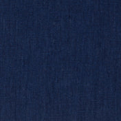 Dark Blue linen fabric, flat lay showing its natural weave, washed European flax