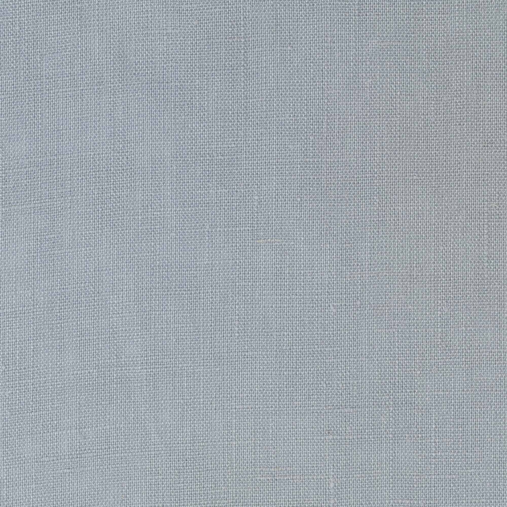 Dove Blue linen fabric, flat lay showing its natural weave, washed European flax