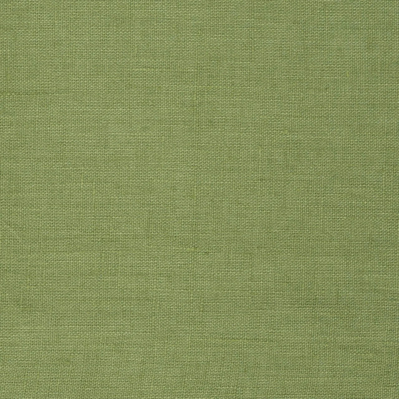 Fern Green linen fabric, flat lay showing its natural weave, washed European flax