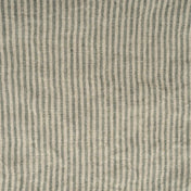 Greyish Green Stripes linen fabric, flat lay showing its natural weave, washed European flax