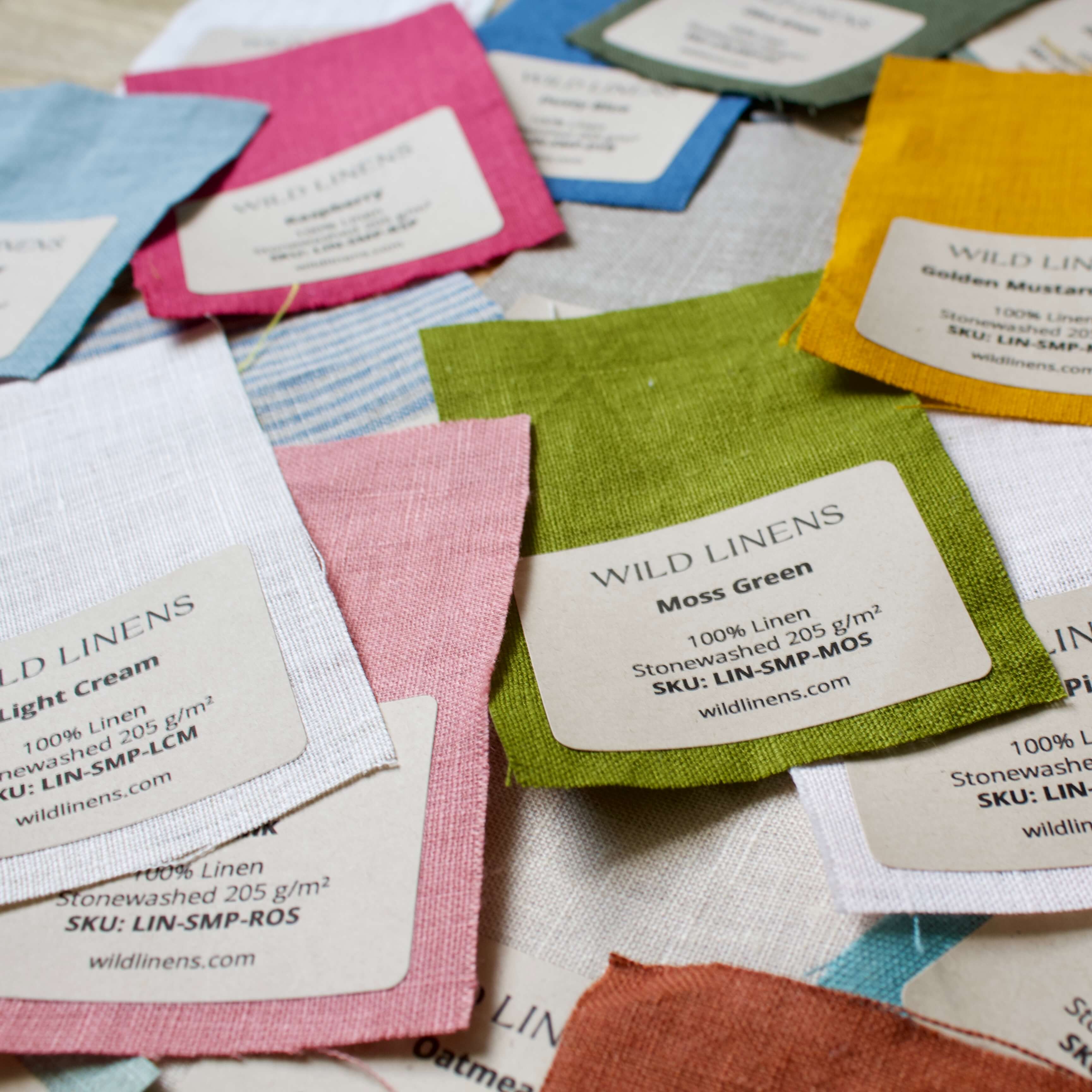 Washed Pure Linen Fabric Sample