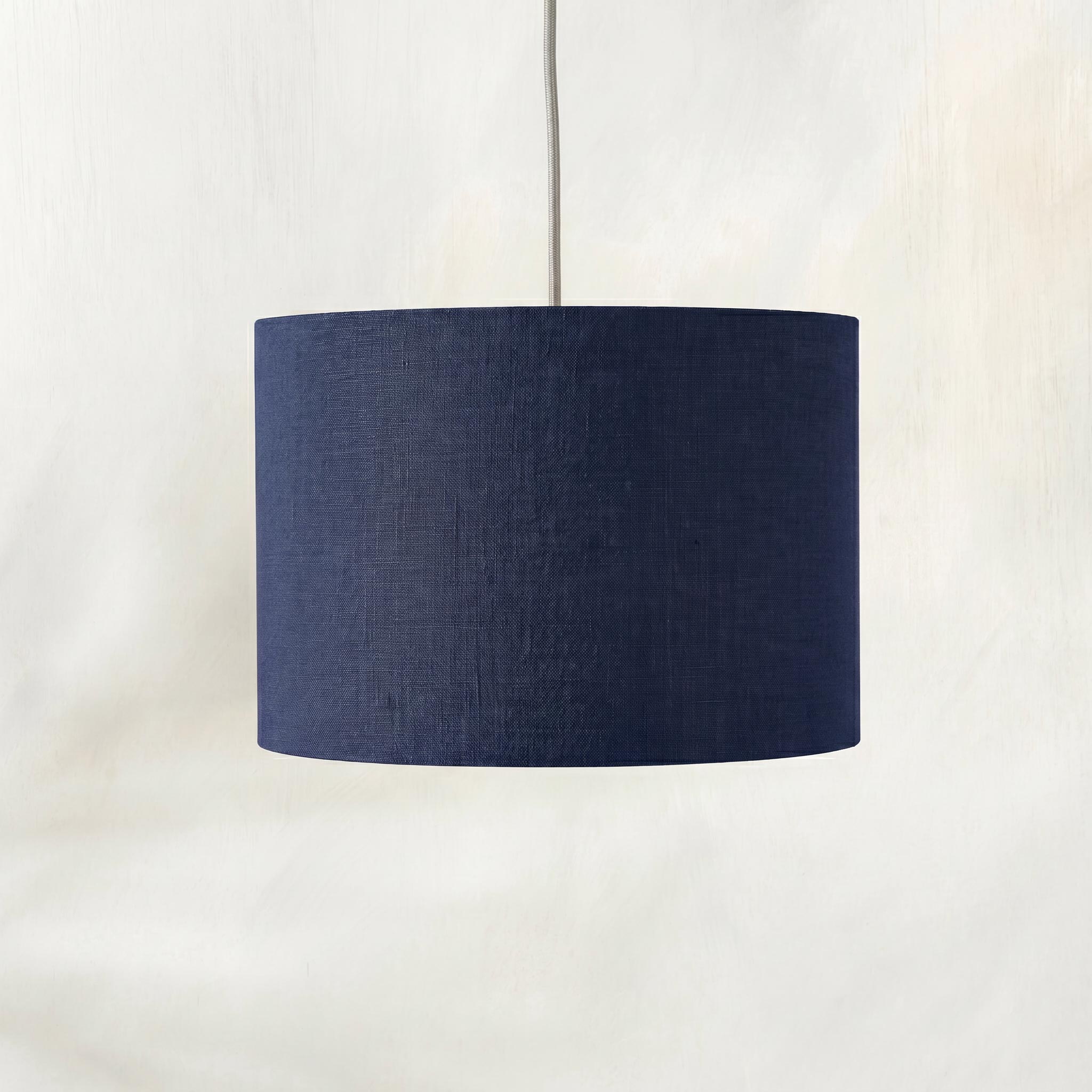 Navy Blue Linen Lampshade