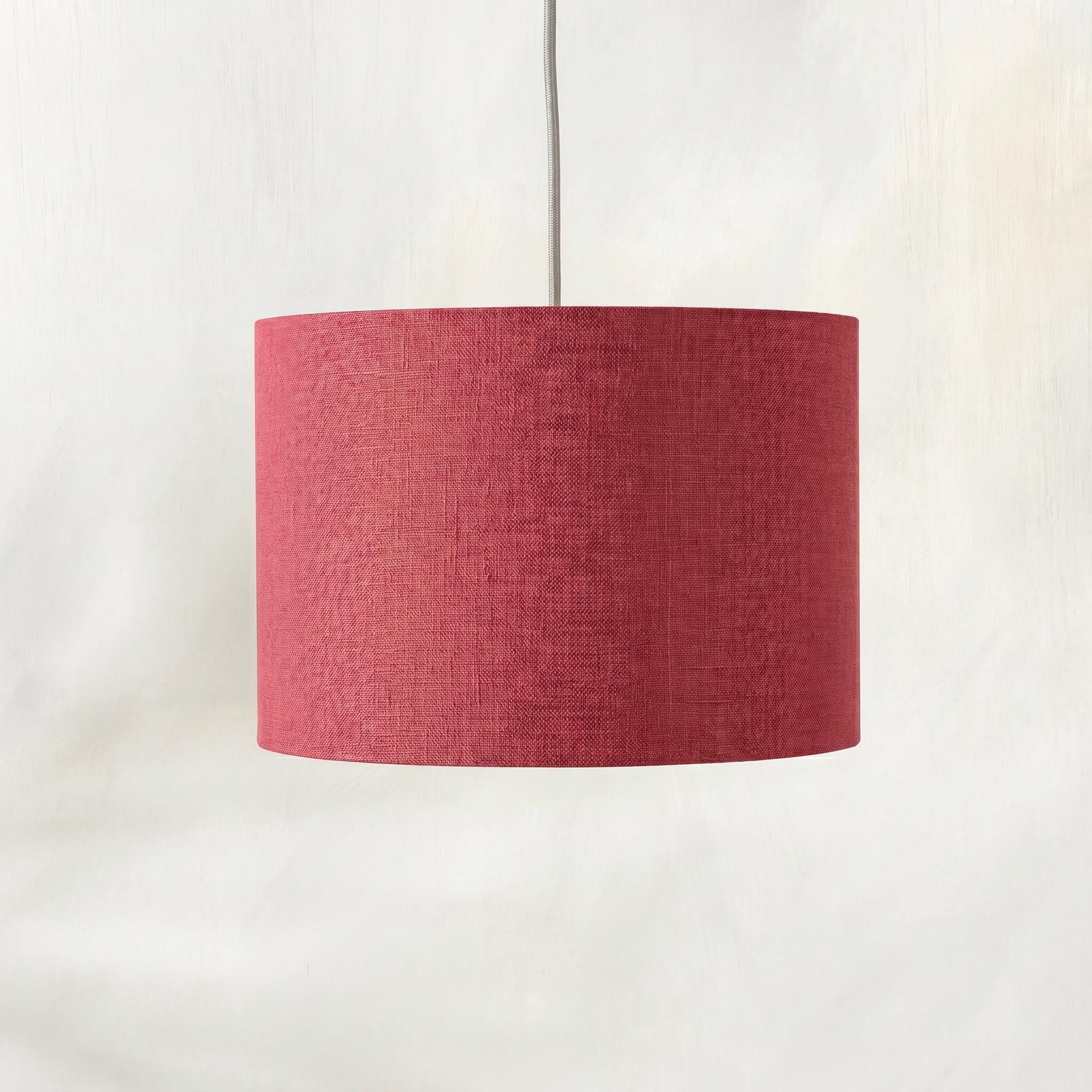 Raspberry Linen Lampshade