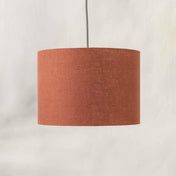 Terracotta ceiling lampshade made from textured linen 