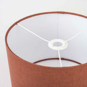 Terracotta lampshades fitting and frame close up