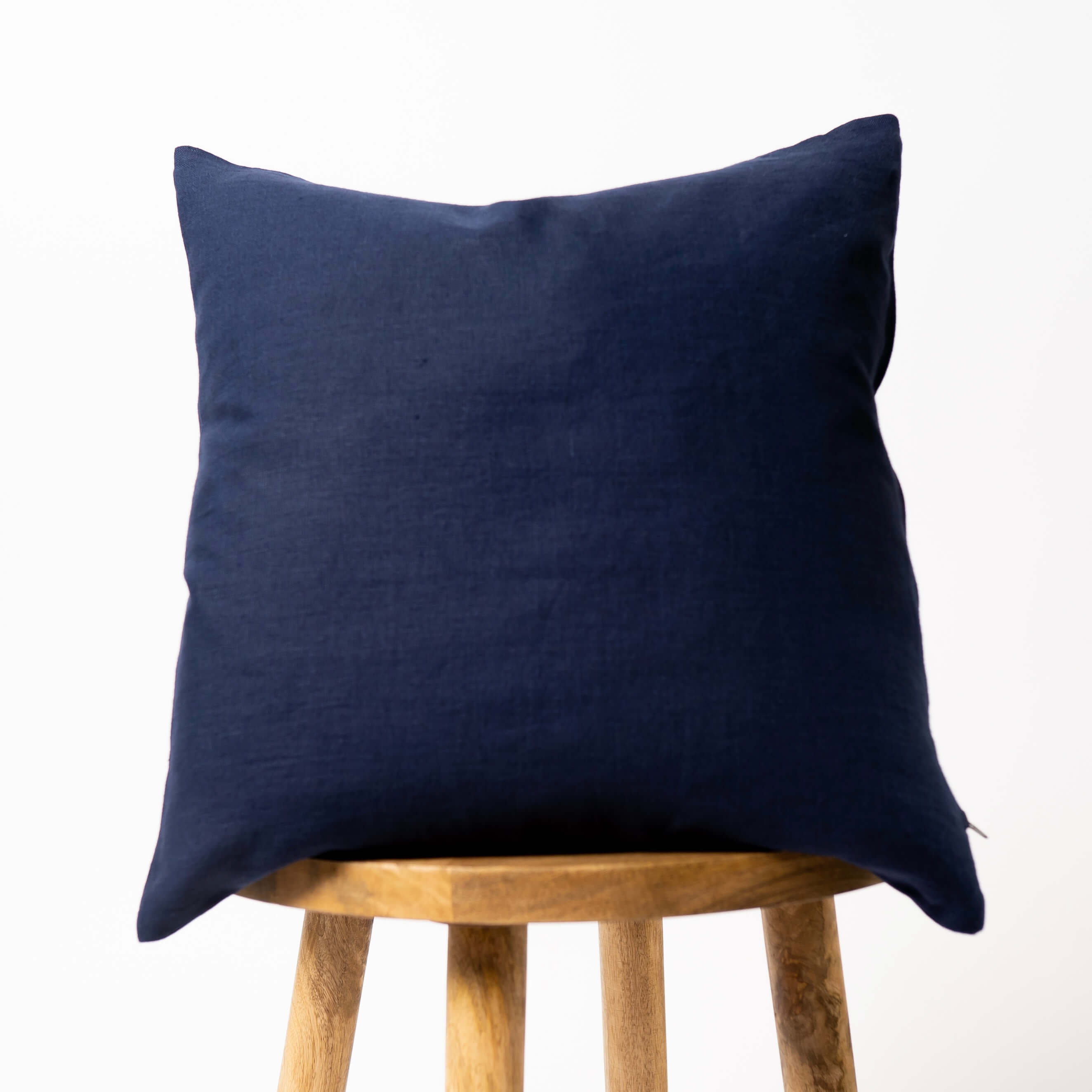 Navy Blue Linen Cushion Cover