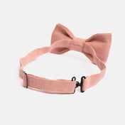 Rose Pink Linen Bow Tie