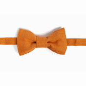 Pumpkin Orange Linen Bow Tie