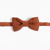 Terracotta Linen Bow Tie