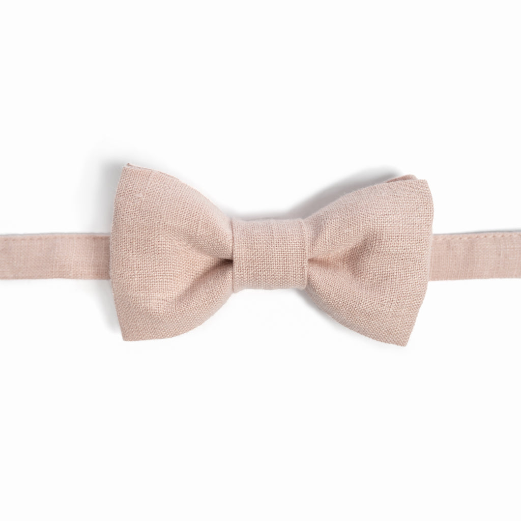 Light Dusty Pink Linen Bow Tie