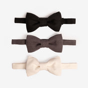 Graphite Grey Linen Bow Tie