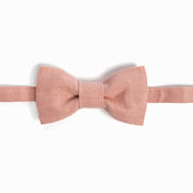 Rose Pink Linen Bow Tie