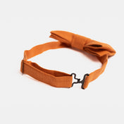 Pumpkin Orange Linen Bow Tie
