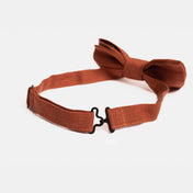 Terracotta Linen Bow Tie