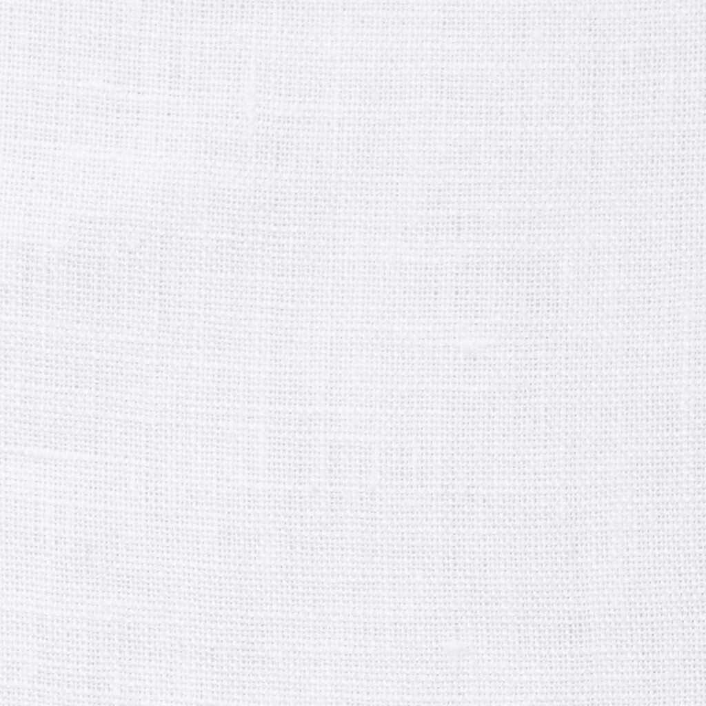 Bright White linen fabric, flat lay showing its natural weave, washed European flax