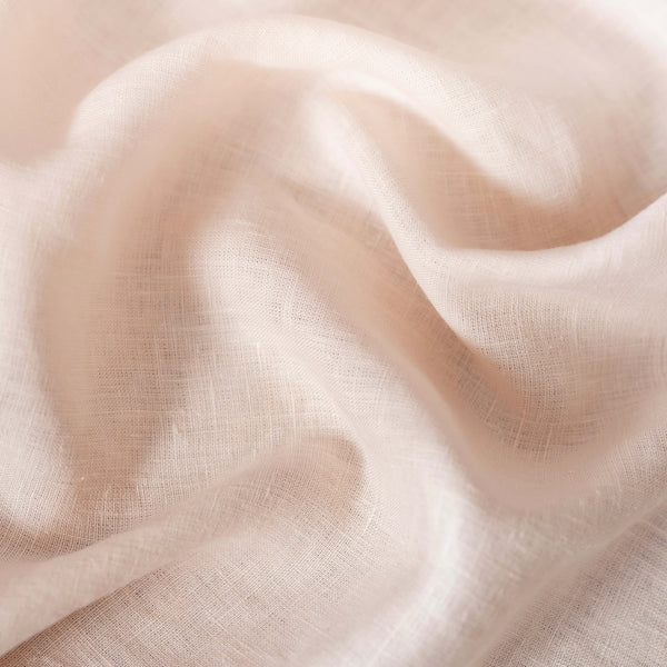 Light Cream linen fabric, crumpled to show its natural texture, washed European flax
