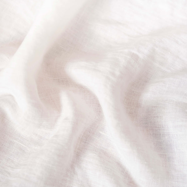 Off White linen fabric, crumpled to show its natural texture, washed European flax