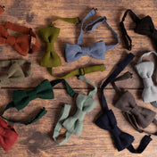 Graphite Grey Linen Bow Tie