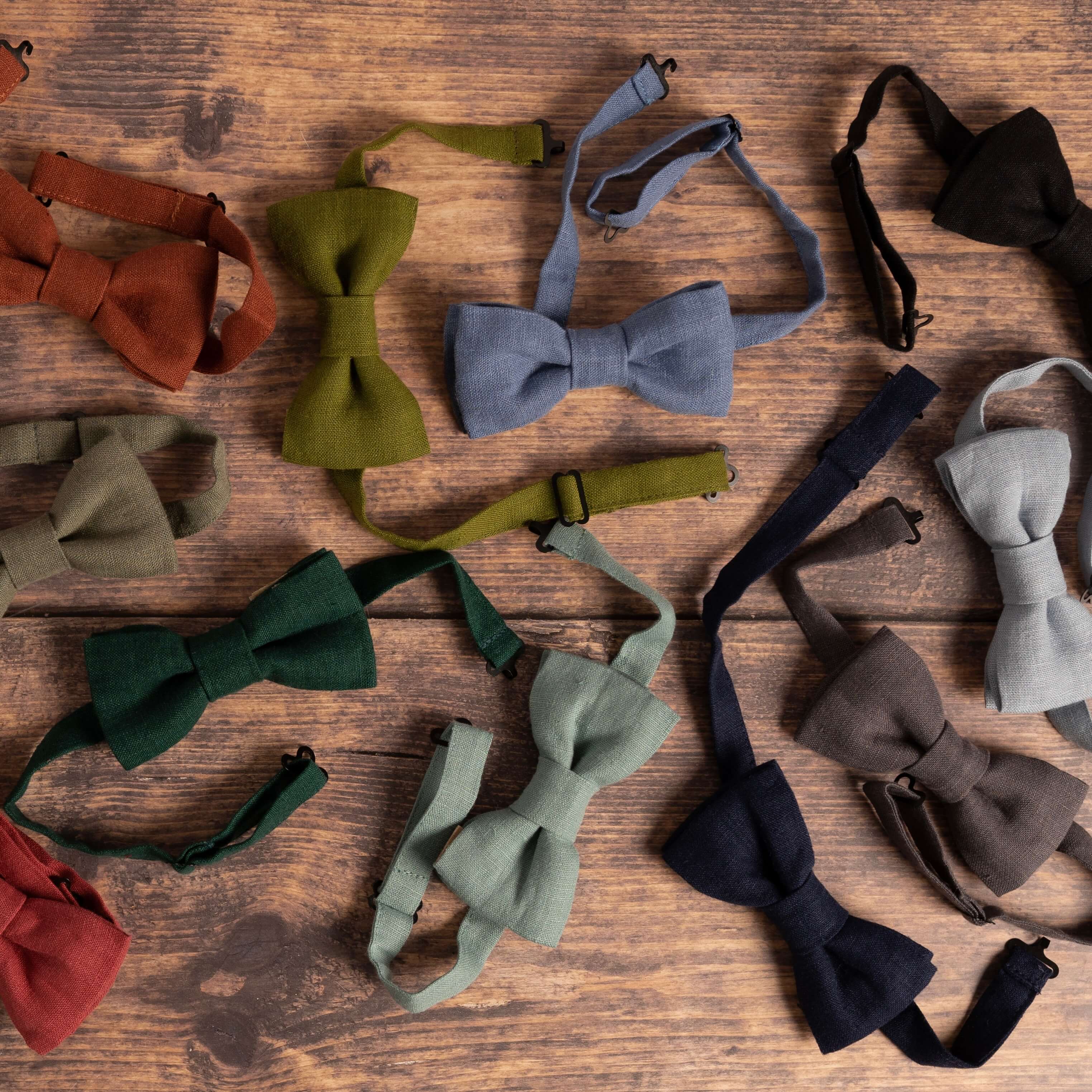 Graphite Grey Linen Bow Tie